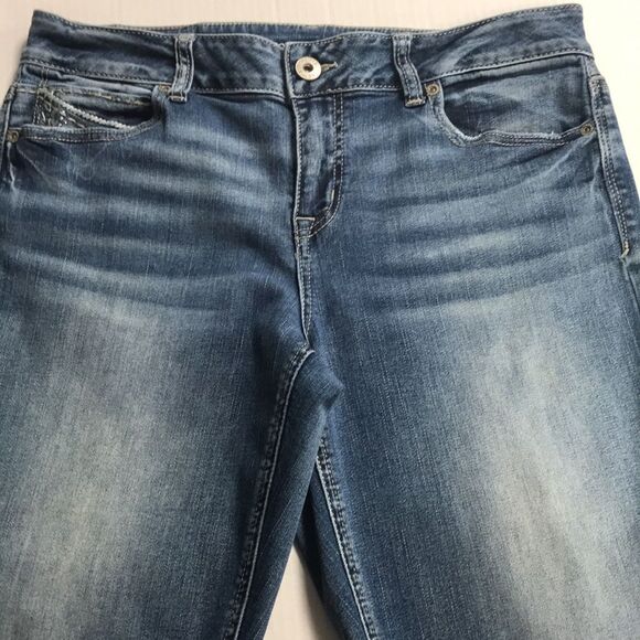 MAURICES Curvy Flare Jeans Juniors Womens Size 9/10 Wide Leg Stretch Denim Jeans - Picture 1 of 11